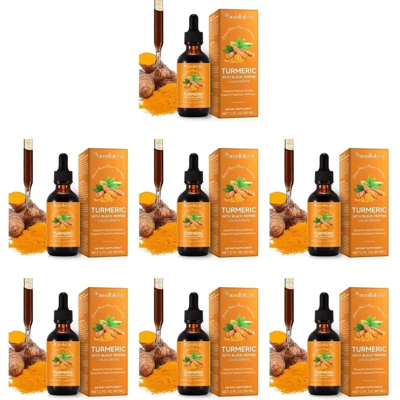 Acentialabs Turmeric with Black Pepper Liquid Drops for Natural Inflammatory Response Support 1340 Mg Turmeric Extract 60 ML