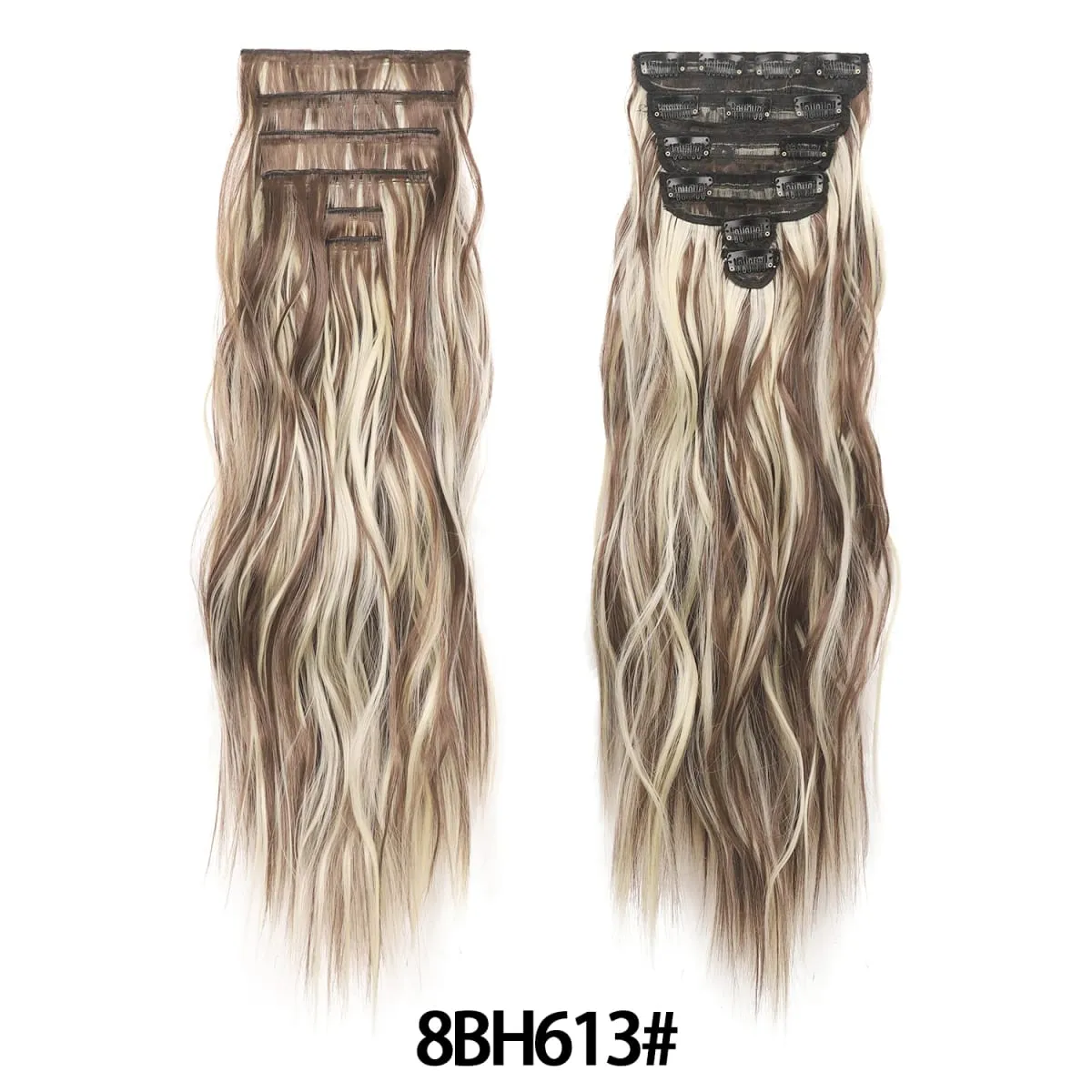 Clip in Hair Extensions 6PCS Thick Synthetic Hair Long Beach Waves hair Invisible Lace Weft Natural Soft Hairpieces for Women — image 14