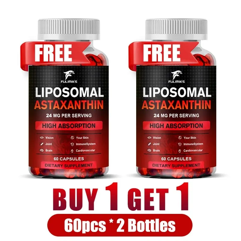 Buy 2 Get 2 Free! Premium Natural Astaxanthin 24mg Capsules - World's Strongest Antioxidant for Skin Eyes & Immune Support