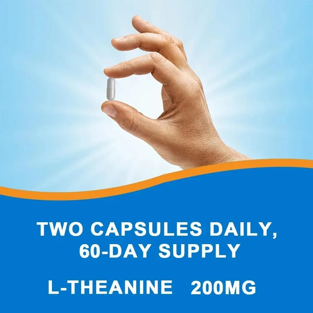 L-Theanine 200 Mg Extra Strength Theanine Supplement – Focus and Relaxation Support Improved Sleep Non-GMO and Gluten-Free — image 6