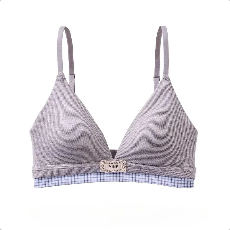 Summer New Sweet Modal Cotton Bra Set Wirefree Lift & Support Small Bust Gathering Anti-Sagging Large Cups Sexy Slimming Look