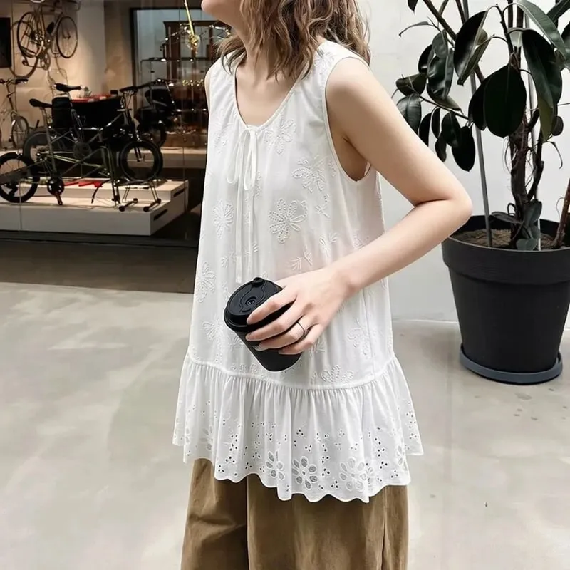 Loose Sleeveless Lazy Style Solid Simplicity Vest Top Summer New Thin All-match Casual T Shirts Fashion Korean Women Clothing — image 2