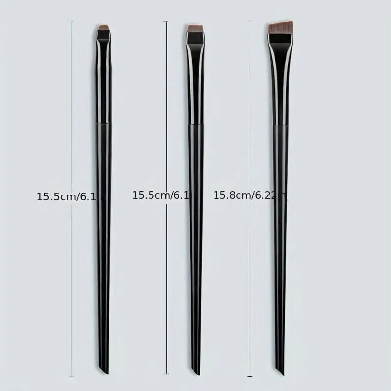 3pcs Blade Eyeliner Brush Eyebrow Brush Portable Flat Fine Eyeliner Pencil Eyebrow Contour Makeup Brush — image 2