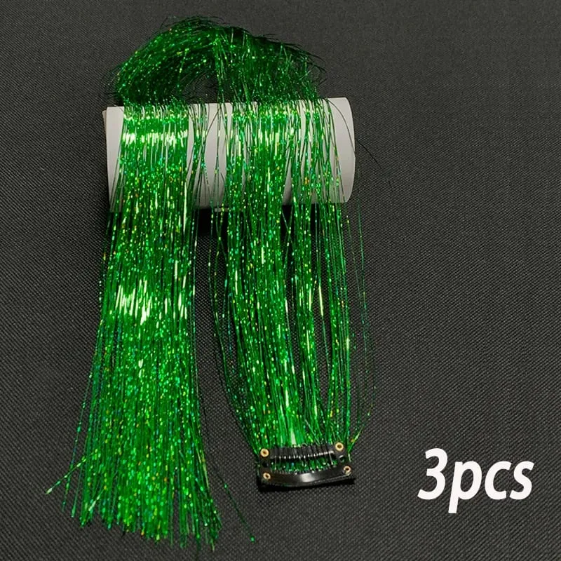 24Inch Synthetic 3pcs/set Long Straight Clip in Hair Extensions Highlights Colored Party Multi-Colors Hairpieces for Women Daily — image 12