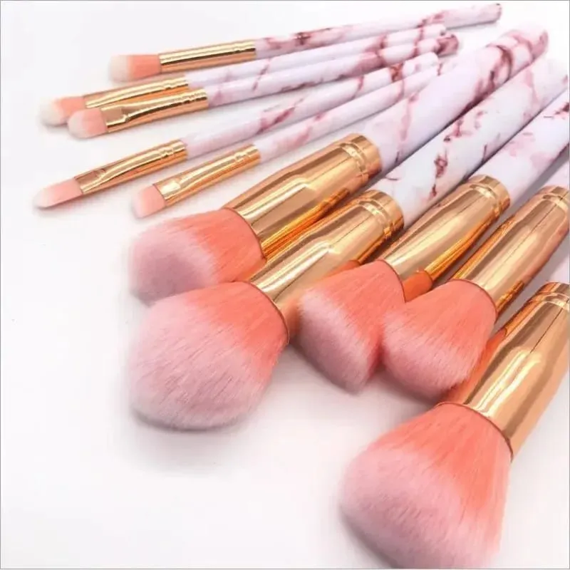 10/20Pc Marbling Handle Makeup Brushes Set Powder Foundation Eyeshadow Lip Blush Make Up Brush Set Professional Beauty Tools Kit — image 2