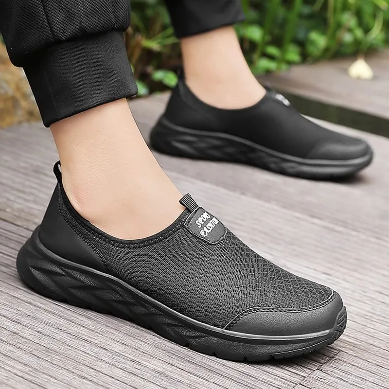 2023 lekkie męskie buty w stylu casual oddychające wsuwane męskie trampki antypoślizgowe męskie mieszkania buty do chodzenia na świeżym powietrzu rozmiar 40-47 — image 5