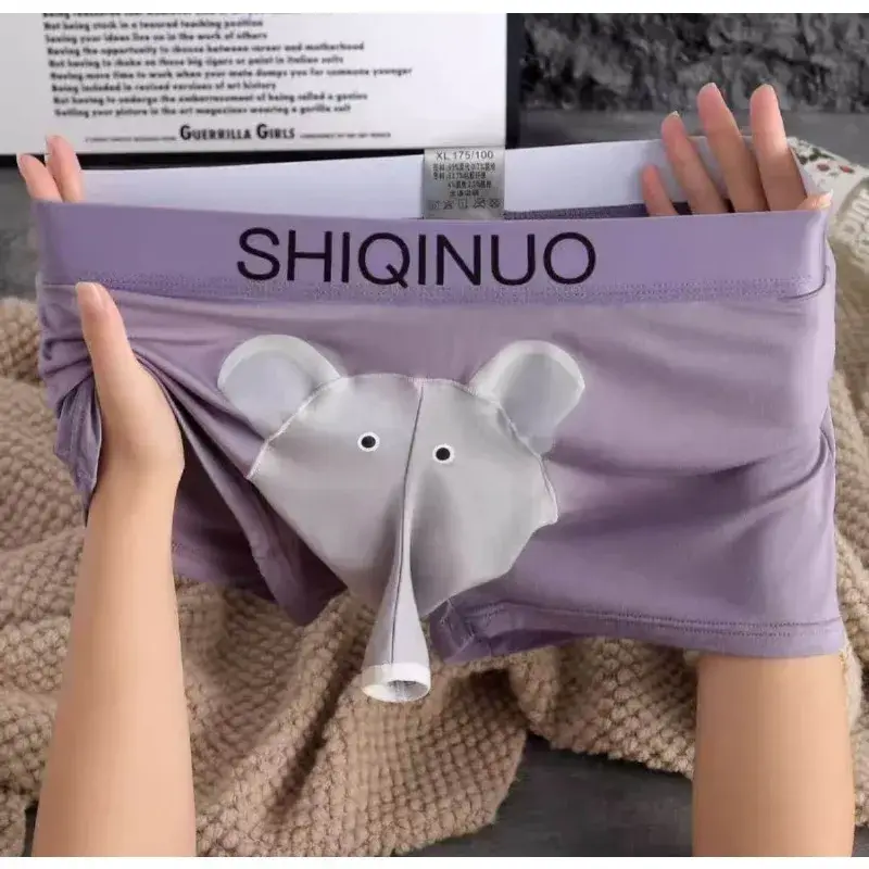 Boxershorts Elephant Nose Men Sexy Underwear Open Sheath Pouch Mens Boxers Shorts Smooth Male Lingerie Bottoms Boyfriend Gifts — image 1