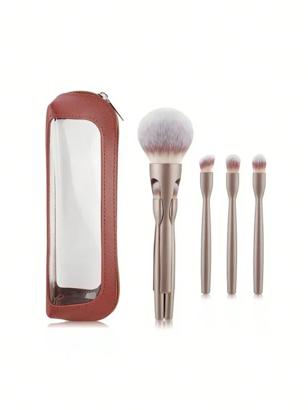 4-Piece Makeup Brush Set Featuring Professional-Grade Brushes Made from High-Quality Synthetic Fibers for a Luxurious Feel. — image 8