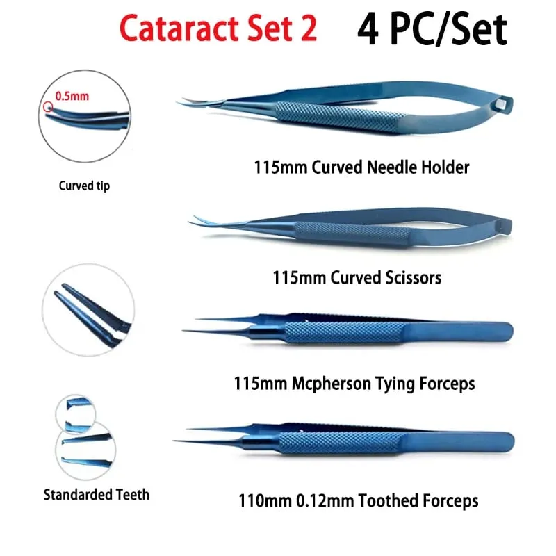 Non Medical use Cataract Set Tweezers Needle Holders 4pcs/set Household Repair Tools Hi Eye — image 4