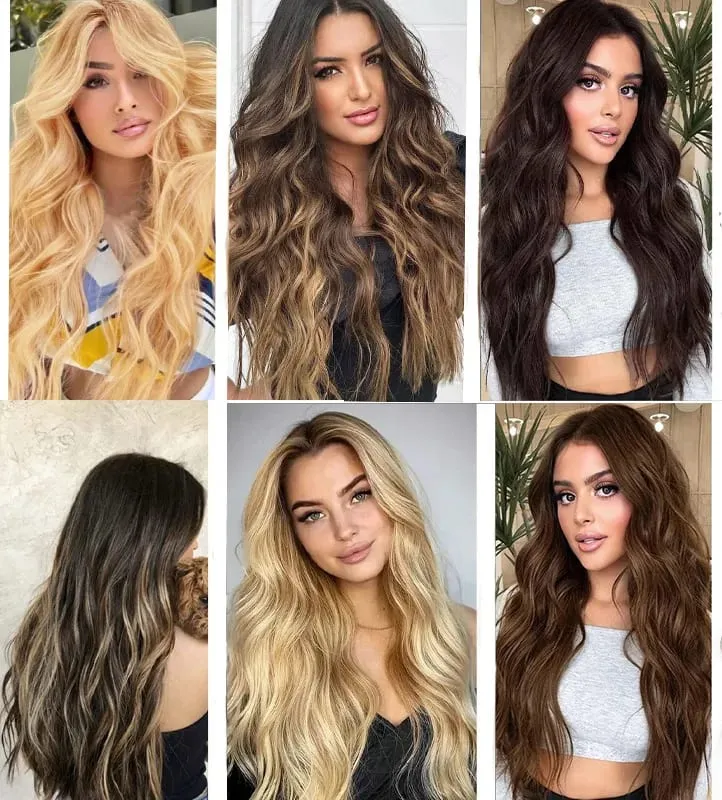 Black Hair Extensions 6pcs/set Women Long Straight Synthetic Full Head Clip 16Clips Ombre Heat Resistant Fiber Hair Kpop Cosplay — image 7