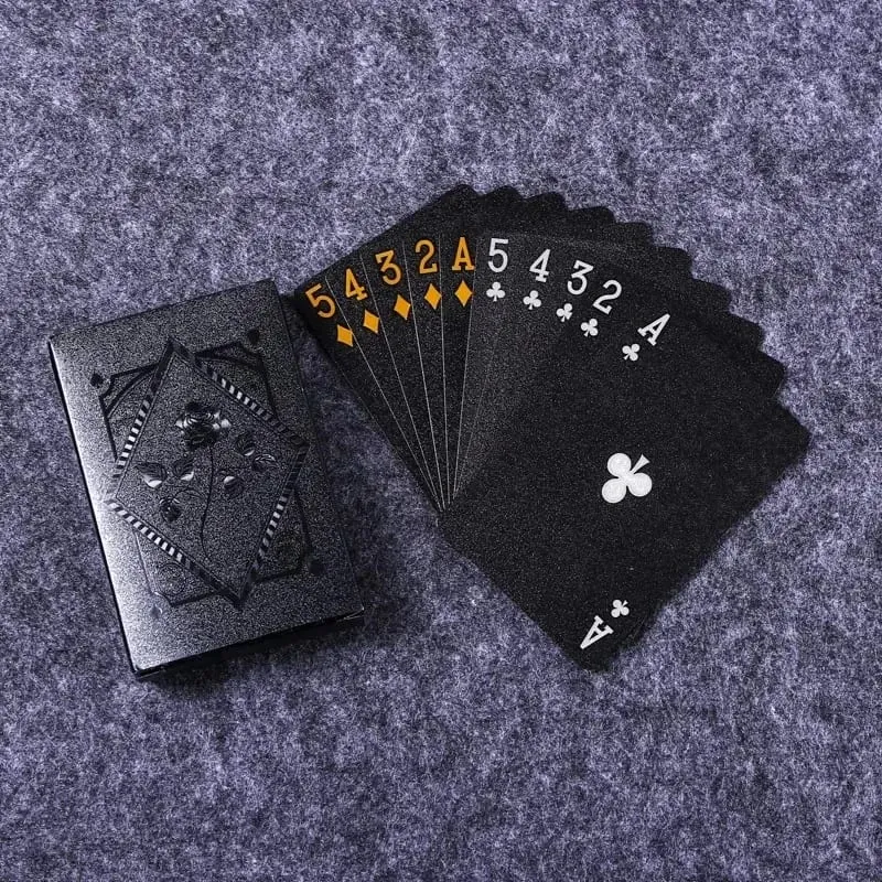 -Color Black Gold Playing Card Game Card Group Waterproof Poker Suit Magic Dmagic Package Board Game Collection Entertainment