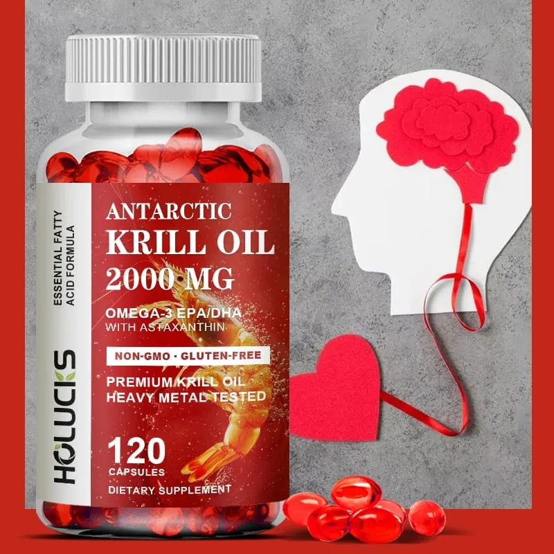 Buy 1 Get 1 Free! Pure Antarctic Krill Oil 2000mg Supplement with Astaxanthin for Heart & Brain Health Healthy Aging Non-GMO — image 6