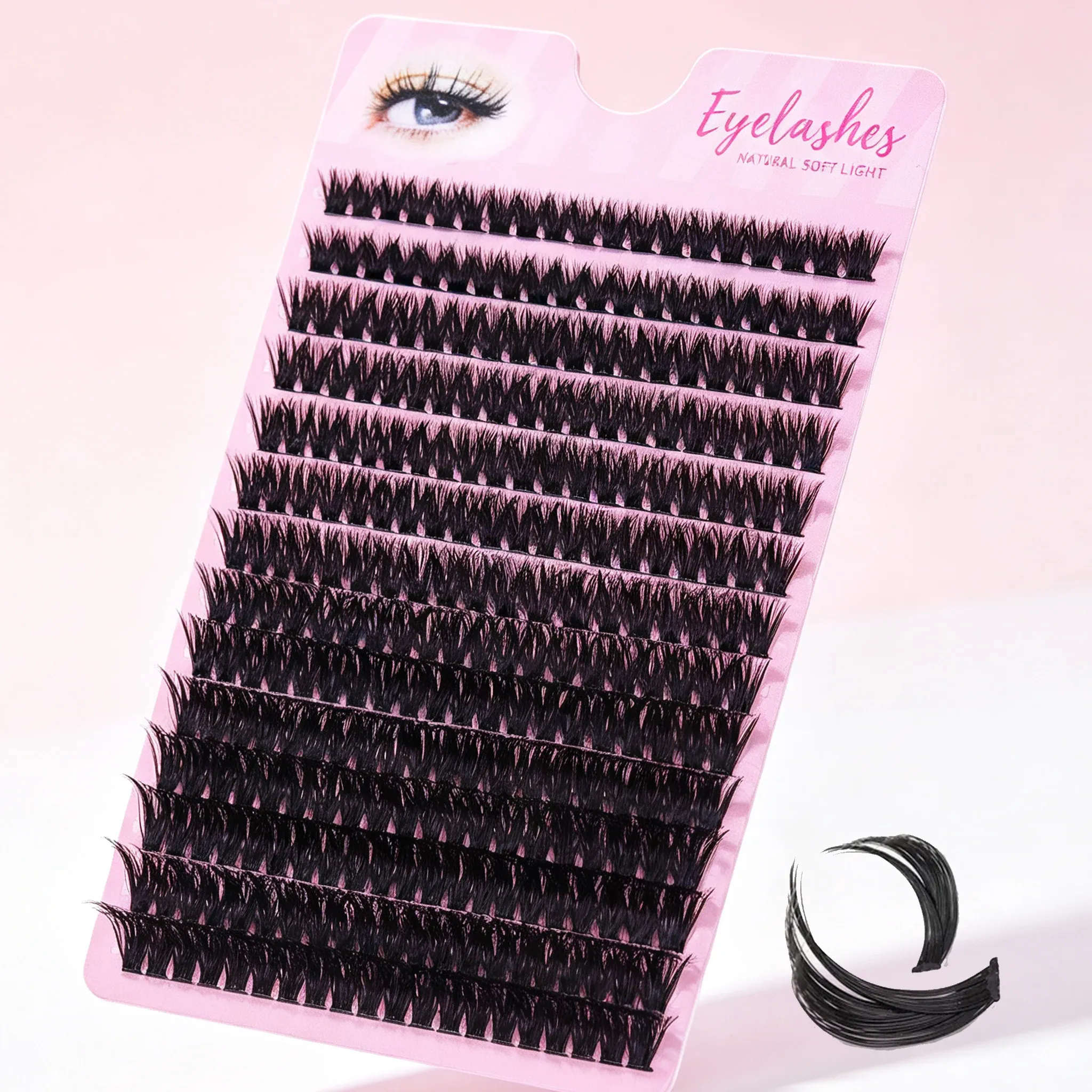 80D Faux Mink Cluster Lashes D Curl Volume Individual Lash Clusters Soft Segmented False Eyelashes DIY Natural Eye Makeup Tool — image 3