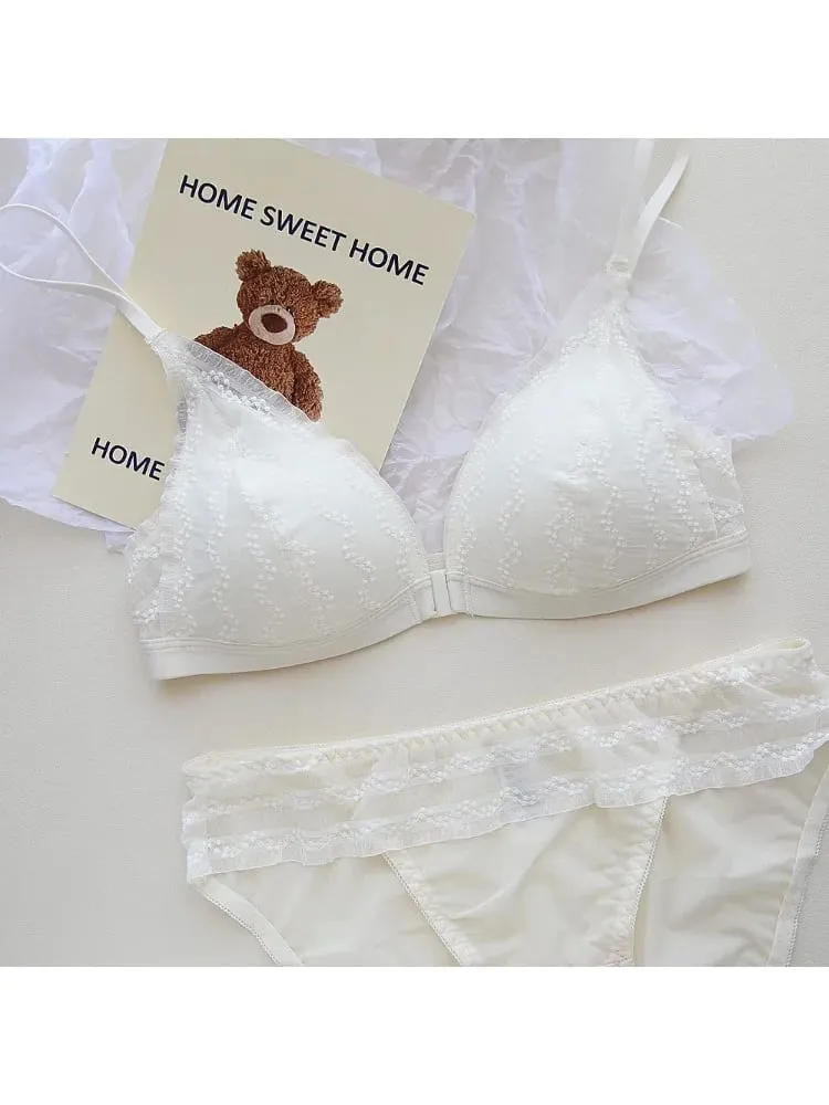 Push Up Bra for Small Breasts - Front Close Lace Bralette Wireless Demi Triangle Cup Sexy Underwear Thin Demi Cup Small Chest — image 3