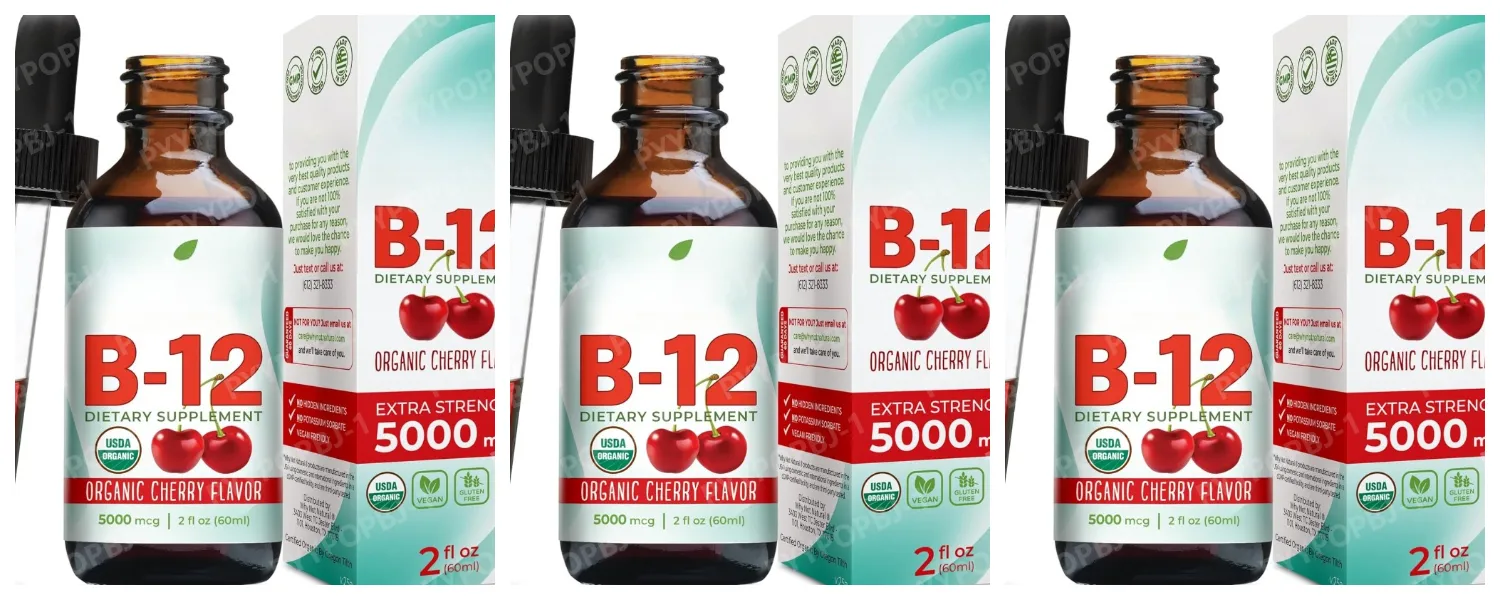 Vitamin B12 Drops 5000mcg Methylcobalamin B12 Liquid Sublingual Supplement Vegan Sugar Free Daily Daily Nutritional Support 60ml — image 9