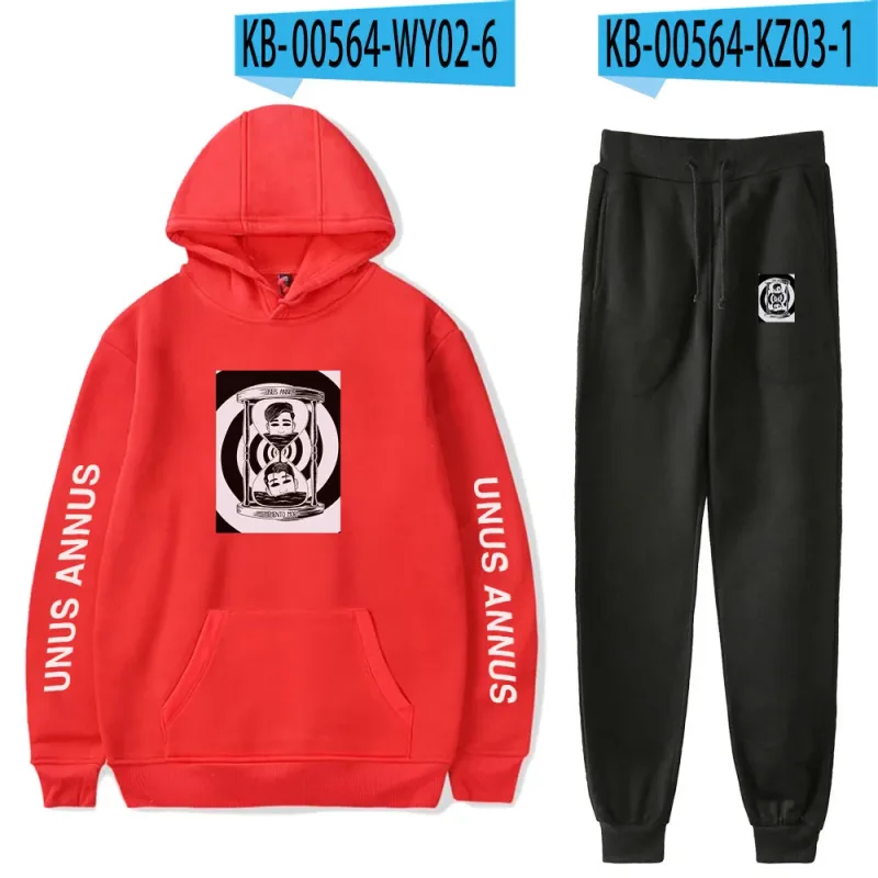 Popular Comfortable Unus Annus Print Sweatshirt Sweatpants Suit Hoodies+ Trousers Suit Boys/Girls 2 Piece Set Clothes — image 21