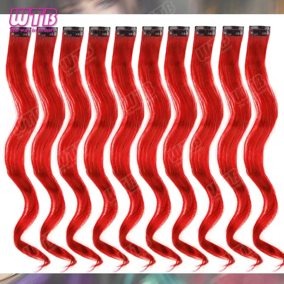 10 PCS Colored Synthetic Hair Extension Wigs for Women BB Clip Style Straight Hair Extension Wigs Suitable for Holiday Events — image 25