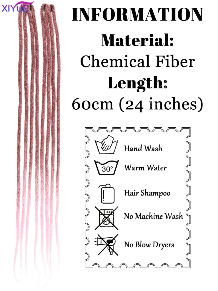 Synthetic BB Clip Dreadlock Hair Extensions Dreadlock Extensions Hip-hop Ombre Hair Extensions African Tribe Style — image 3