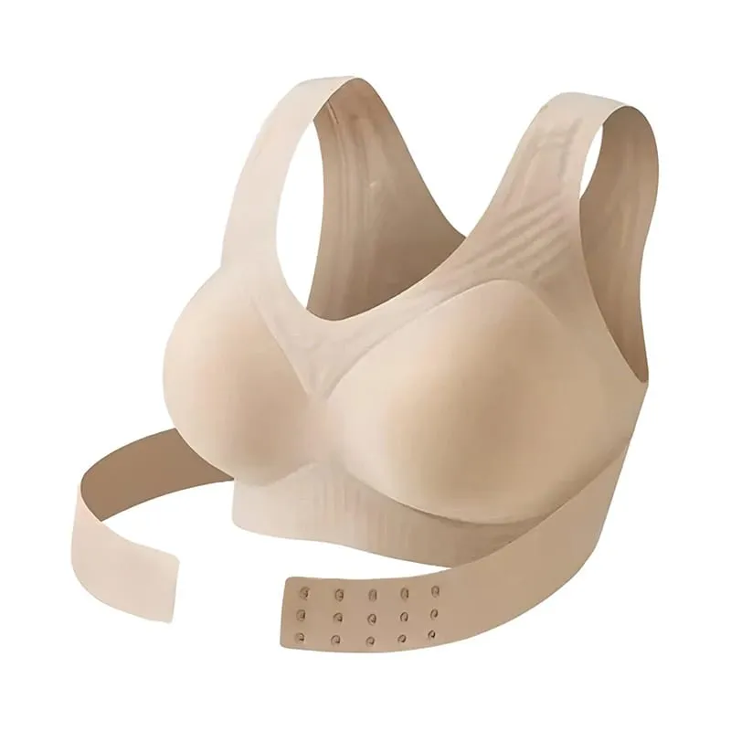 Women Front Closure Cross Back Wireless Posture Bras Seamless Full Coverage Support Push Up Bralettes Posture Corrector Bras — image 8