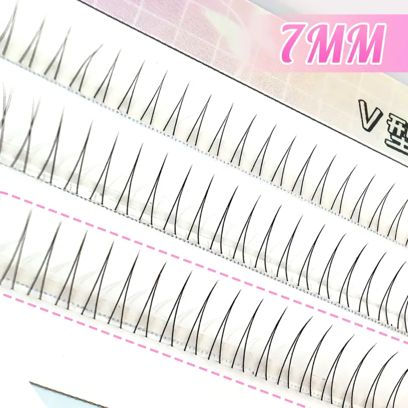 C Curl V Shape Black Under Eyelashes Natural Soft Manga Comic Eye Lashes Korean Style Bottom Lashes Eyelash Clusters Bunches — image 7