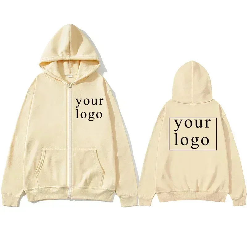 Lelaki Wanita Baharu DIY Zip kardigan hoodie 2025 Fesyen Baharu Rekaan Sendiri Logo Jenama/Gambar Tersuai Diperibadikan Di Mana-mana — image 4