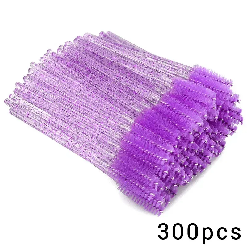 100/300Pcs Disposable Eyelash Mascara Brushes for Eye Lashes Extension Eyebrow and Makeup Lash Spoolies Wands
