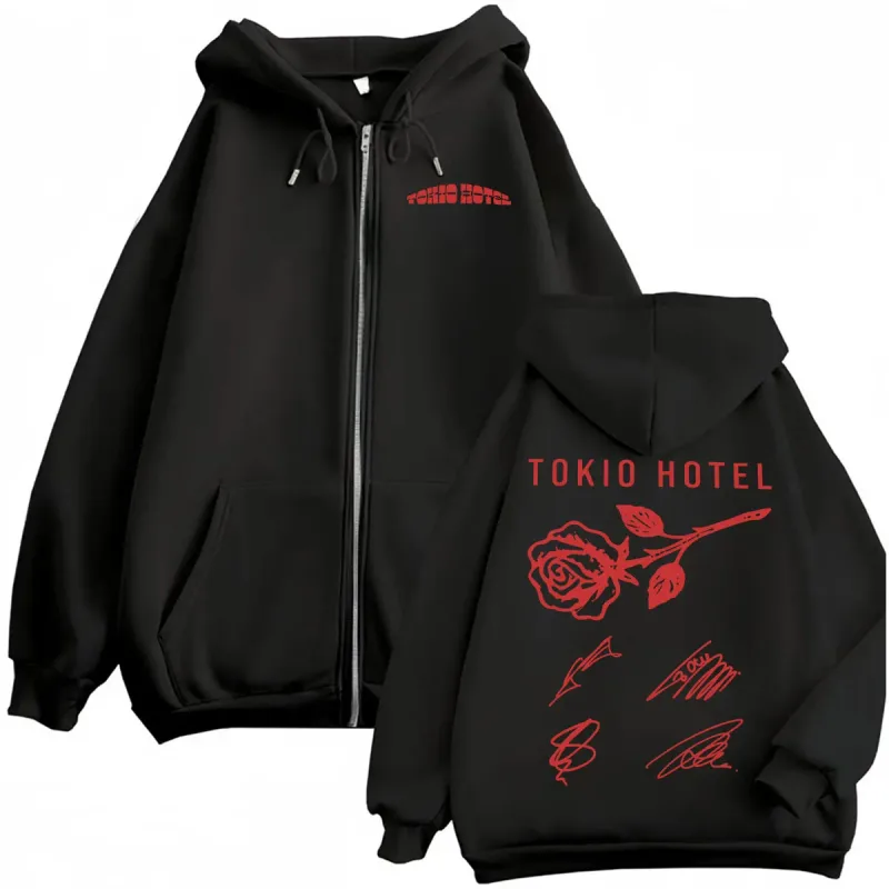 Tokio Hotel ARENA TOUR 2026 Signature Zipper Hoodies Men's Fashion Classic Sweatshirt Jacket Coats Casual Fleece Zip Up Pullover