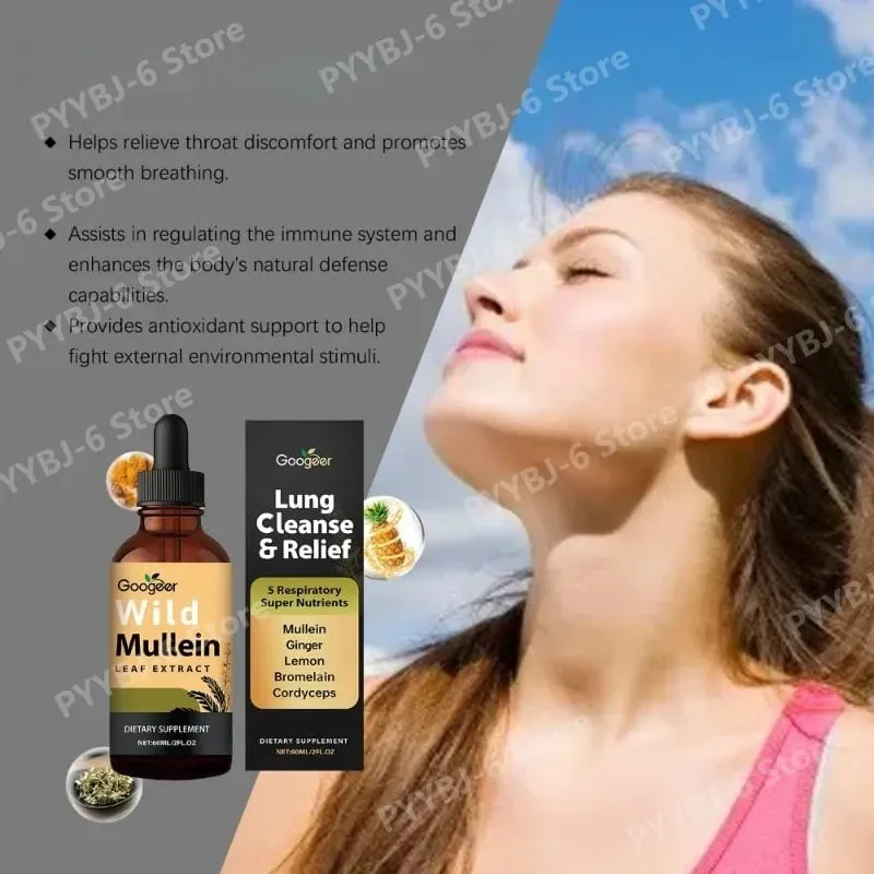 Mullein Leaf Extract Liquid Drops Comprehensive Herbal Wellness Support Natural Daily Dietary Supplement Daily Care 60ml — image 4