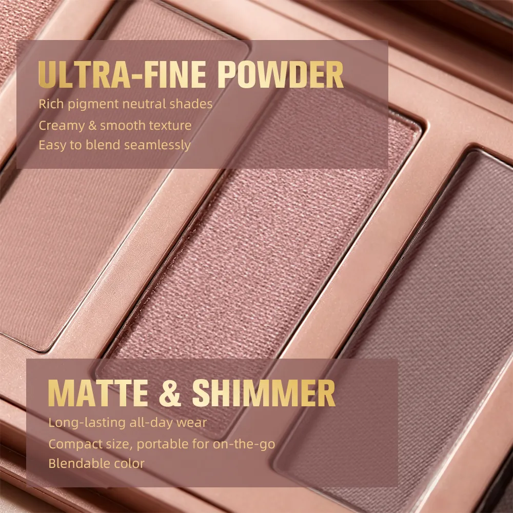 Soft Pink Eyeshadow Palette 6 Colors Matte Shimmer High Pigment Blendable Long Lasting Multi‑scene Eye Makeup Palette — image 5