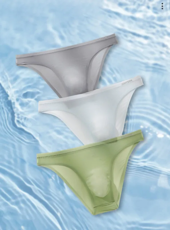 Seamless Quick Drying Men Briefs Underwear Solid Color Ice Silk Ultra-thin Underpants Sexy Breathable 3D Pouch Panties Undies — image 10