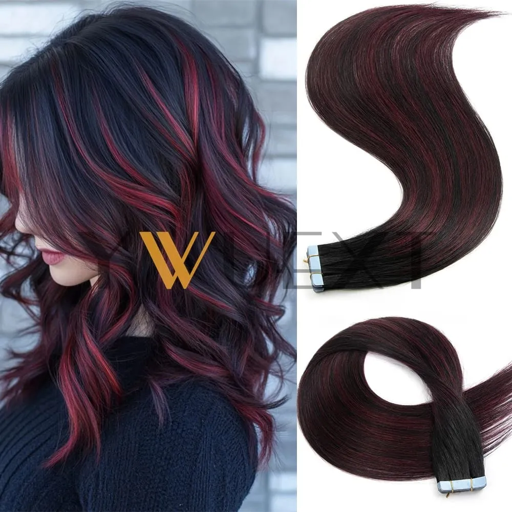 Real Human Hair Tape in Extensions 16'' 20'' Natural Straight High Light Seamless Tape Hair 20pcs On Double Sided Tape 30g/pack — image 2