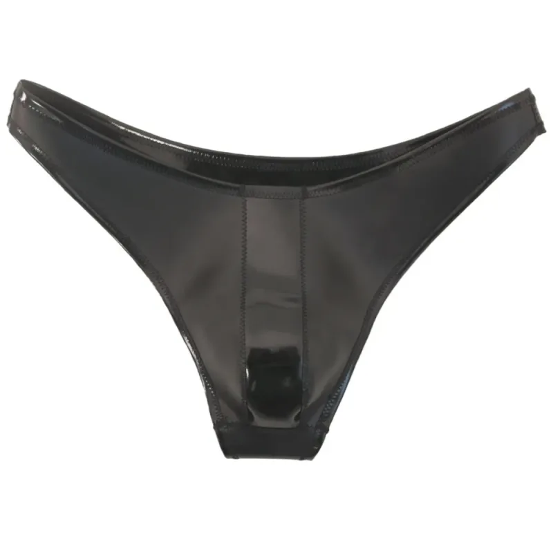Sexy Men Double Sided PU Hot Short Shiny U Convex Briefs Sexy Lingerie G-string PVC Faux Latex Low Waist Bikini Gay Wear Plus — image 15