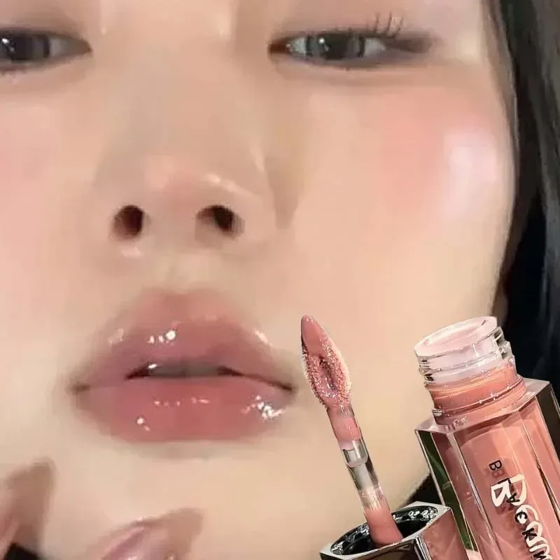 Ice Transparent Brown Lip Gloss Moisturizing Glossy Liquid Lipstick Nude Water Light Glass Mirror Lip Glaze Long-lasting Makeup — image 4