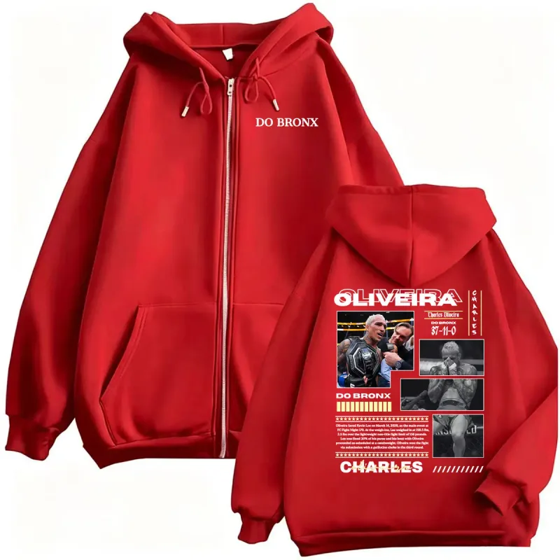 Do Bronxs Charles Oliveira Sweatshirt Jacket Coats Men Women Violence Aesthetic Zipper Hoodies High Quality Fleece Zip Up Hoodie — image 9