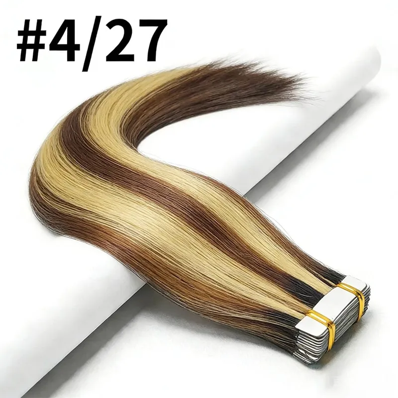 50g Straight Tape in Hair Extensions Human Hair 613 Color Bleach Blonde Seamless Skin Weft Tape in Real Human Hair Extension — image 14