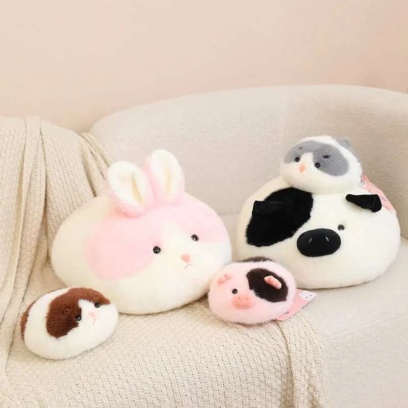 40cm Fluffy Animal Plush Pillow Hamster Rabbit Cow Pig Decompression Sofa Cushion Photography Prop Holiday Present — image 6