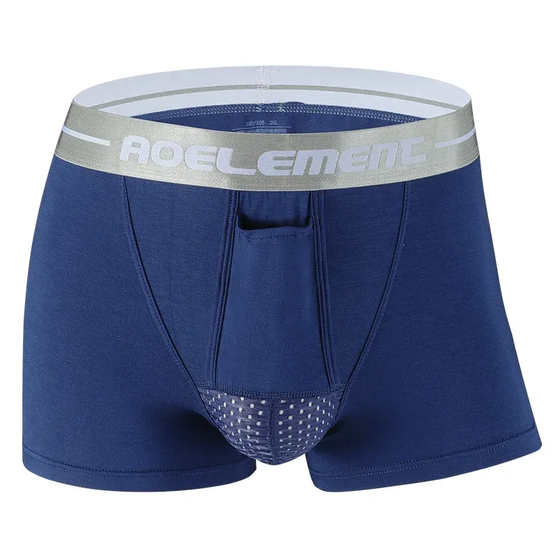 Men's Boxer Shorts Breathable Underwear Soft Viscose Boxers Man Solid Panties Ropa Bullet Separation Pouch Male Underpants L-XXL