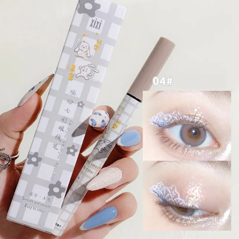 Farverig flydende eyeliner blyant mat vandtæt ikke blomstrende eyeliner Langtidsholdbar flydende eyeliner pen Øjenmakeup Kosmetik