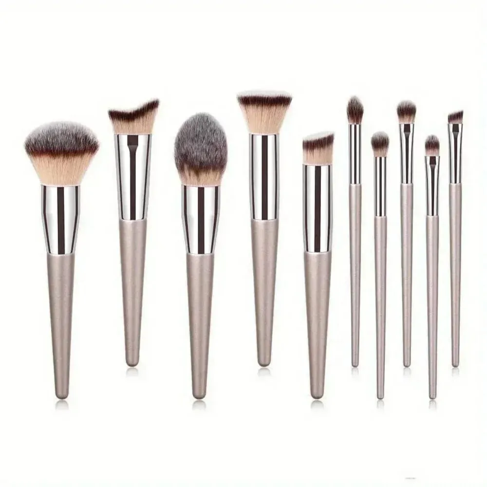 10 Makeup Brush Set Professional Foundation Concealer Powder Eyeshadow Blush Brush Blending Cosmetic Beauty Tool for Face & Eye — image 6