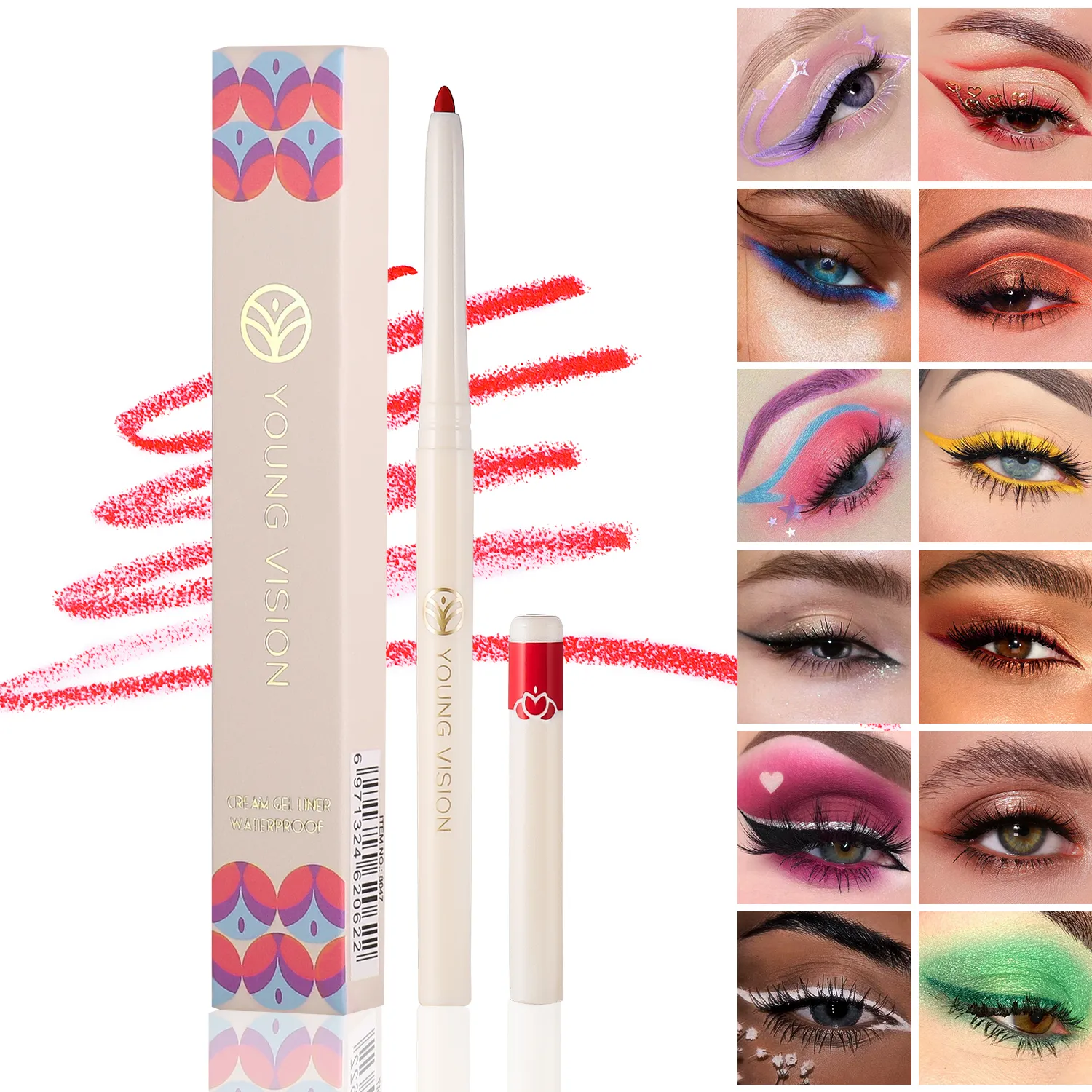 Silky Long Lasting Eye Liner Pencil Blade Tip Natural Matte Wine Red Eyeliner Easy To Color and Waterproof Eye Make Up Cosmetics — image 4
