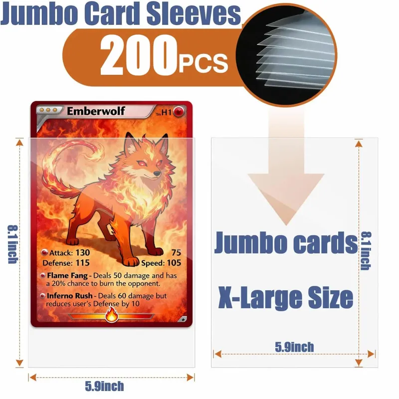 Jumbo Cards Sleeves L Xl Large Size Transparent Card Holder Protector For Tcg Mtg Game Sport Cards Oversized Trading Card Photo — image 15