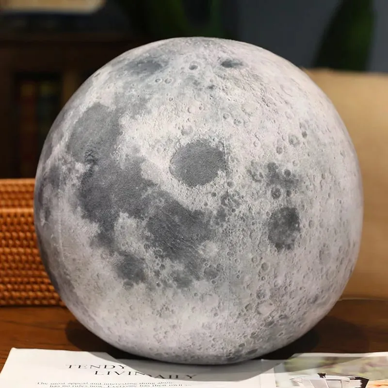 Simulate The Earth And Moon Pillow Soft Stuffed Plush Toys Space Birthday Theme Gifts For Kids Boys Sofa Hugging Pillow Home Dec
