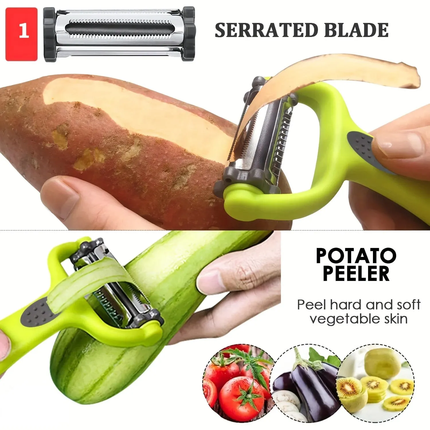 3-in-1 Multifunctional Fruit & Vegetable Peeler Paring Knife Grater & Shredder - The Ultimate Kitchen Tool Kitchen Accessories — image 9