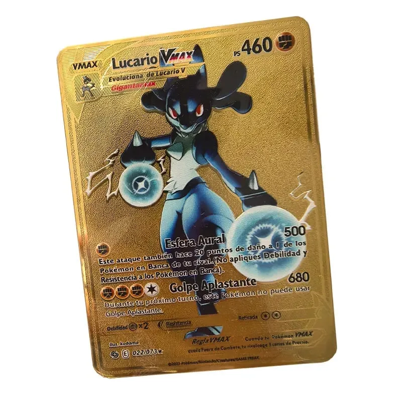 Pokemon Metal Cards in Spanish Pikachu Arceus Charizard DIY Trading Flash Card Anime Cartoon Gift — image 8