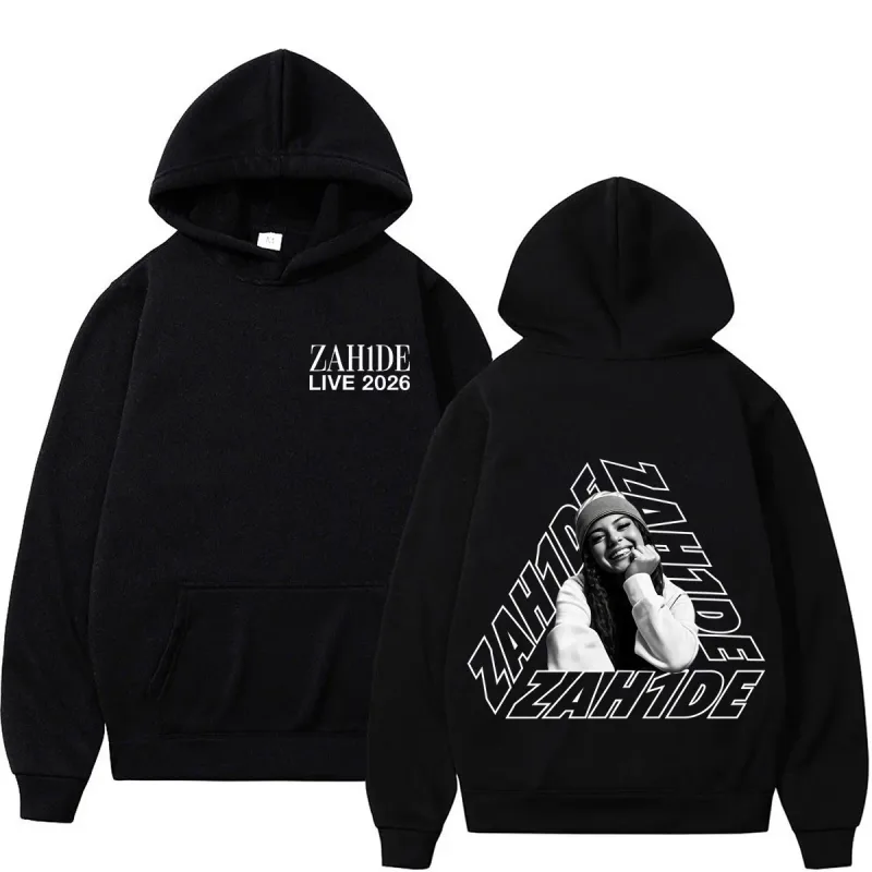 Singer Zahide Tour 2026 Merch Graphic Hoodies Men Women Fashion Autumn and Winter Hip-hop Loose Casual Vintage Sweatshirts Tops — image 1