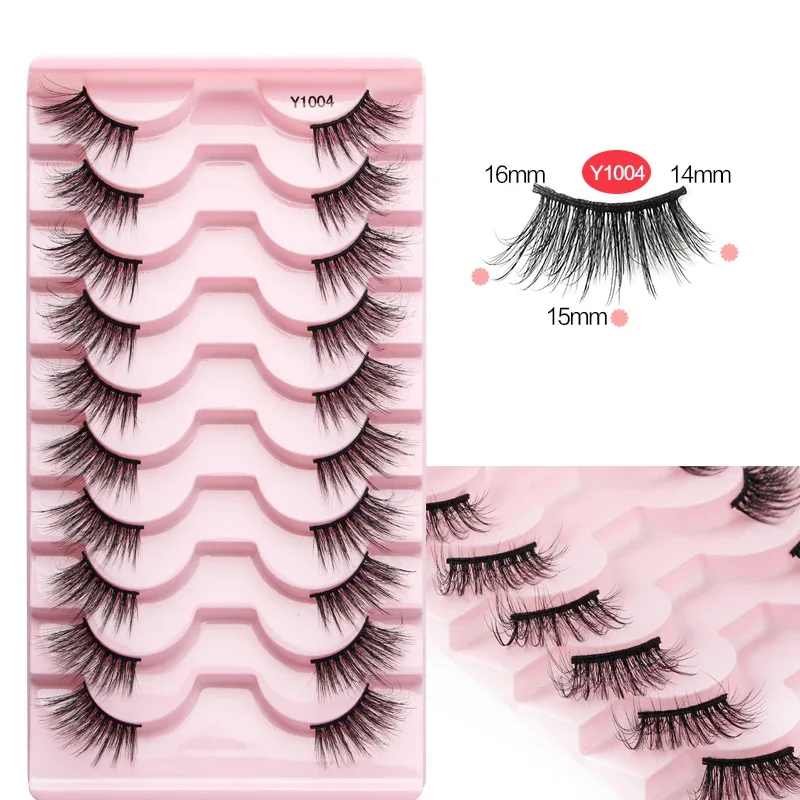 Bulu Mata Separuh Mata Bulu Mata Kucing 3/5/10 Pasang Bulu Mata Palsu Gebu Lembut Kelihatan Semulajadi Clear Band 3D Mink Bulu Mata Mekap Sambungan — image 16