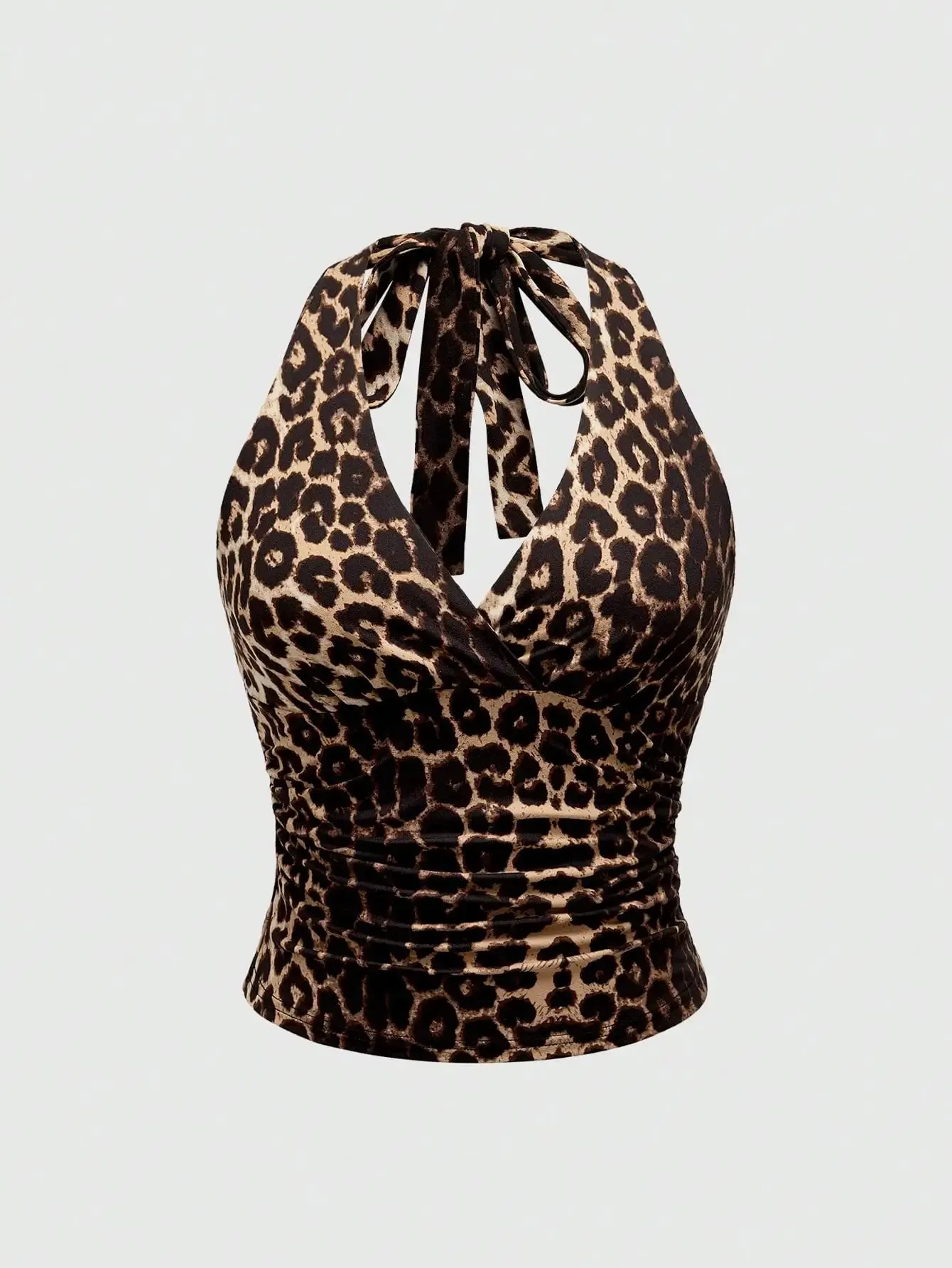 European and American Spring Summer and Autumn Hot-Selling Leopard Print Casual Large Size Neck Vest — image 2