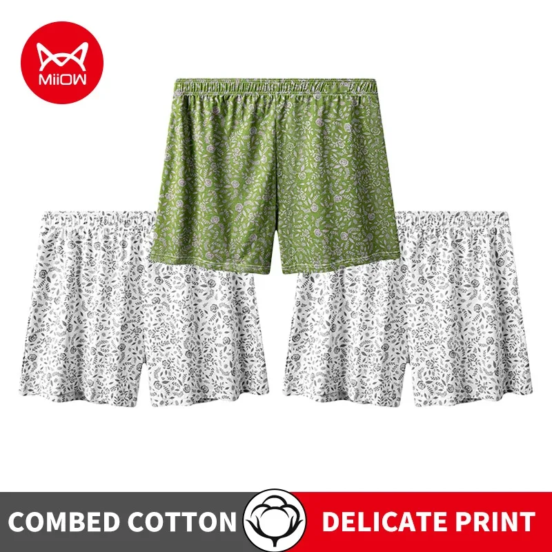 MiiOW 3Pcs Cotton Men Underwear Boxershorts Breathable Rose Print Man Underpants Skin-friendly Large Size Men's Shorts Panties — image 21