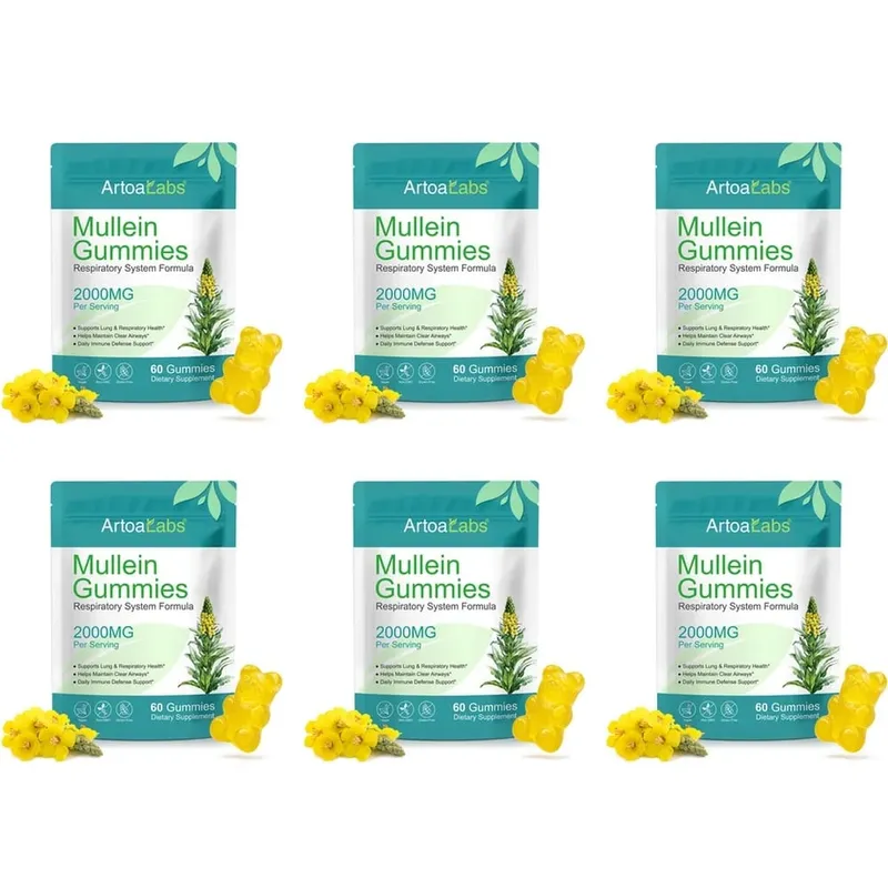 ArtoaLabs Mullein Gummies 2000mg 50:1 Extract for Respiratory Health & Clear Airways Supports Daily Immune Defense 60 Gummies — image 12