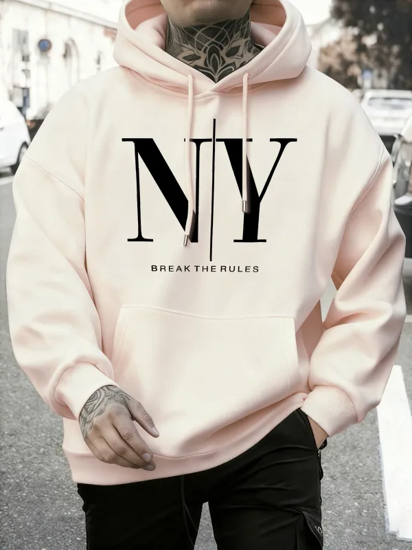 Break The Rules Yes No Prints Autumn Fleece Sweatshirts Men'S Soft Jogging Hoodie Street Comfy Pullovers Sport Loose Sportswears — image 13